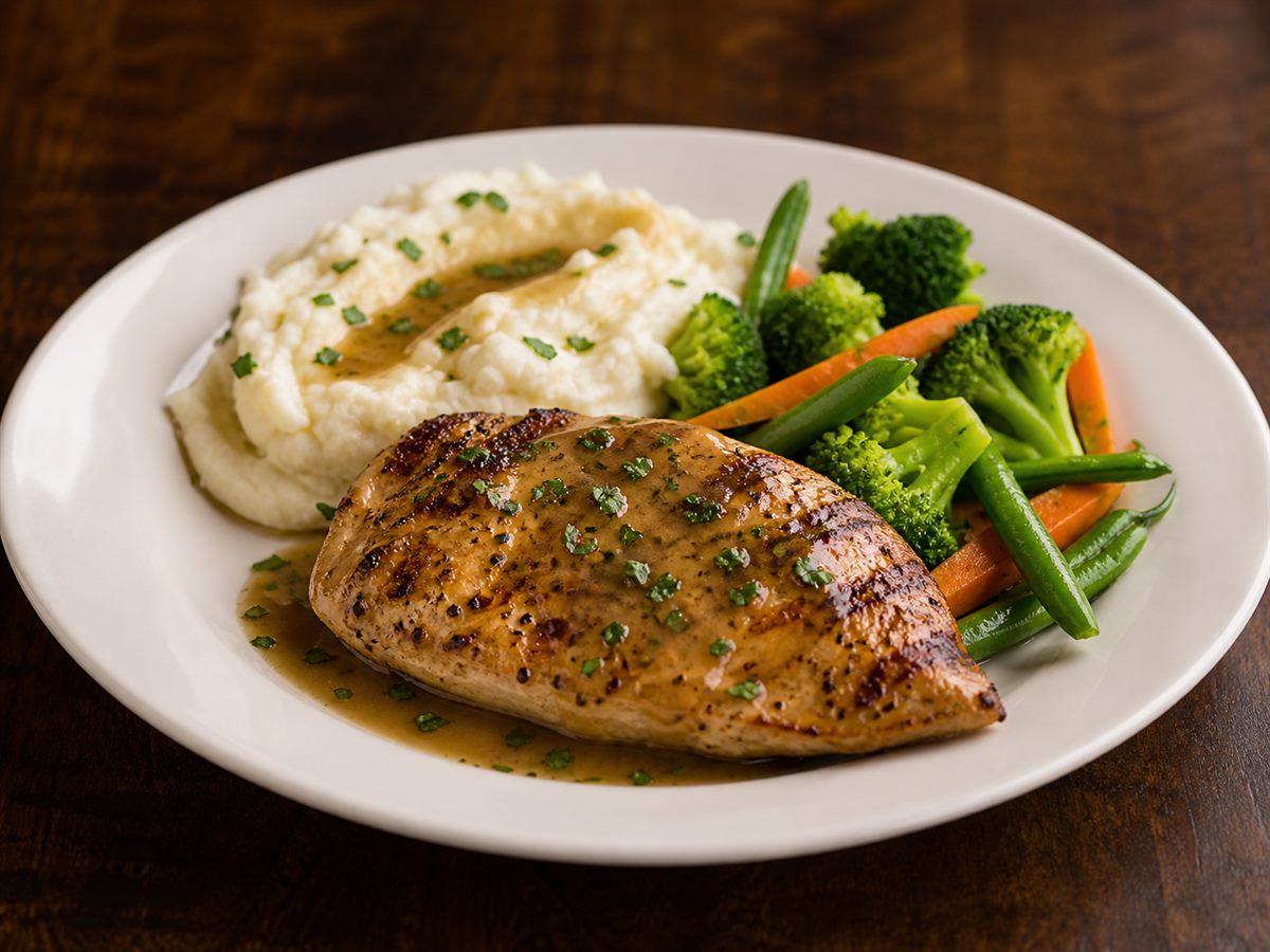 Grilled chicken dinner
